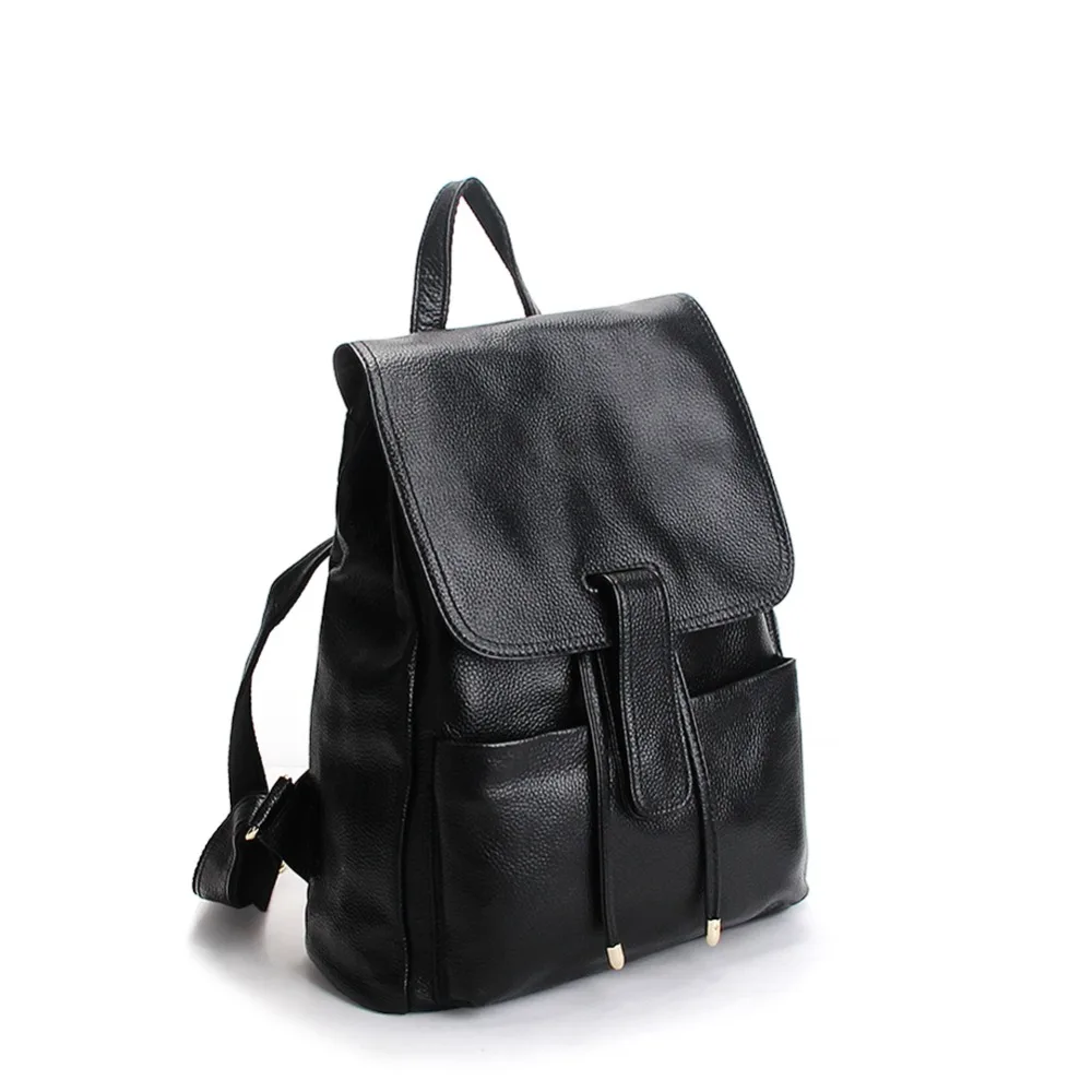 Рюкзак из натуральной кожи с крючками для женщин и мужчин модный минималистичный