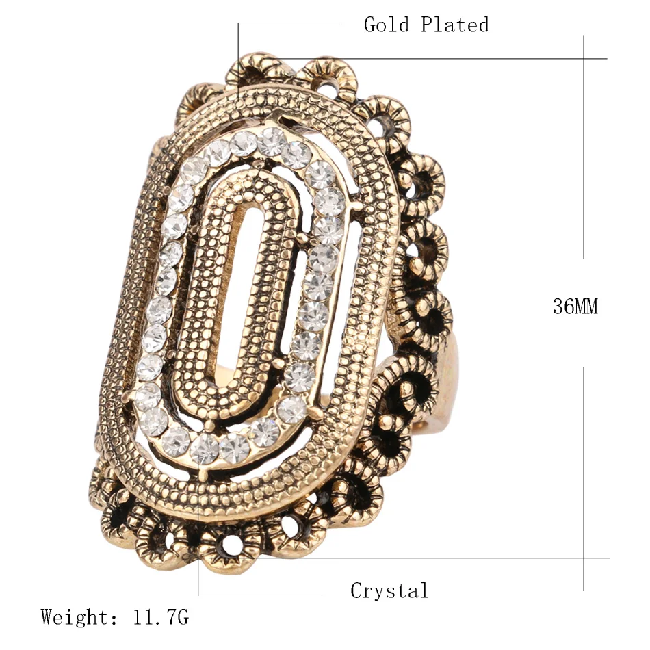 Уникальные винтажные кольца с кристаллами для женщин наборы колец классическим