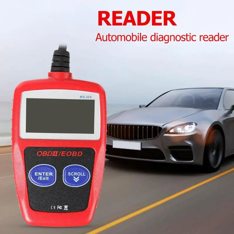 MS309 Многофункциональный OBD2 сканер ABS пластик считыватель кодов OBDII EOBD
