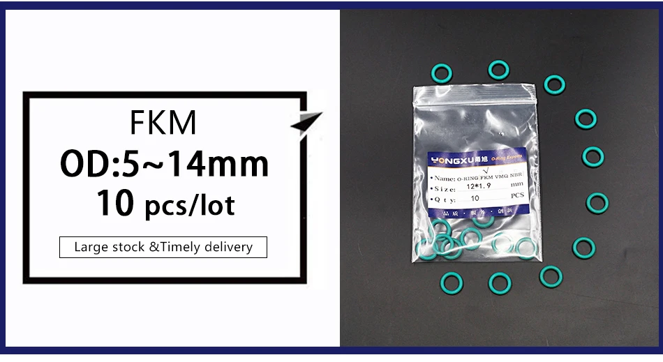 20 шт./лот зеленый FKM кольца из фторированной резины уплотнения 1,9 мм Толщина 5/6/7/8/9/10/11/12/13/14 мм OD уплотнительные кольца уплотнение прокладка кольца топлива шайба