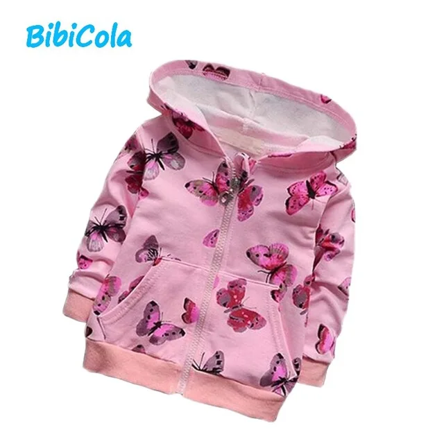 Детский кардиган BibiCola кофта с капюшоном и принтом бабочки для новорожденных