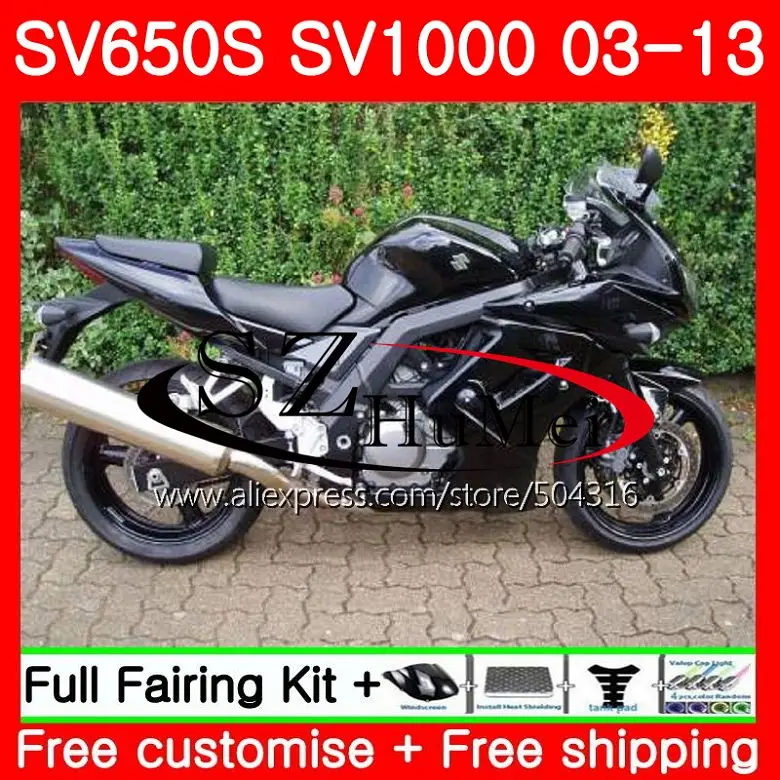 

Обтекатель для SUZUKI SV1000S SV650S 03 04 05 06 07 08 106SH11 SV650 1000 S SV 650S 1000 S глянцевый черный 2003 2004 2005 2006 2007 2008