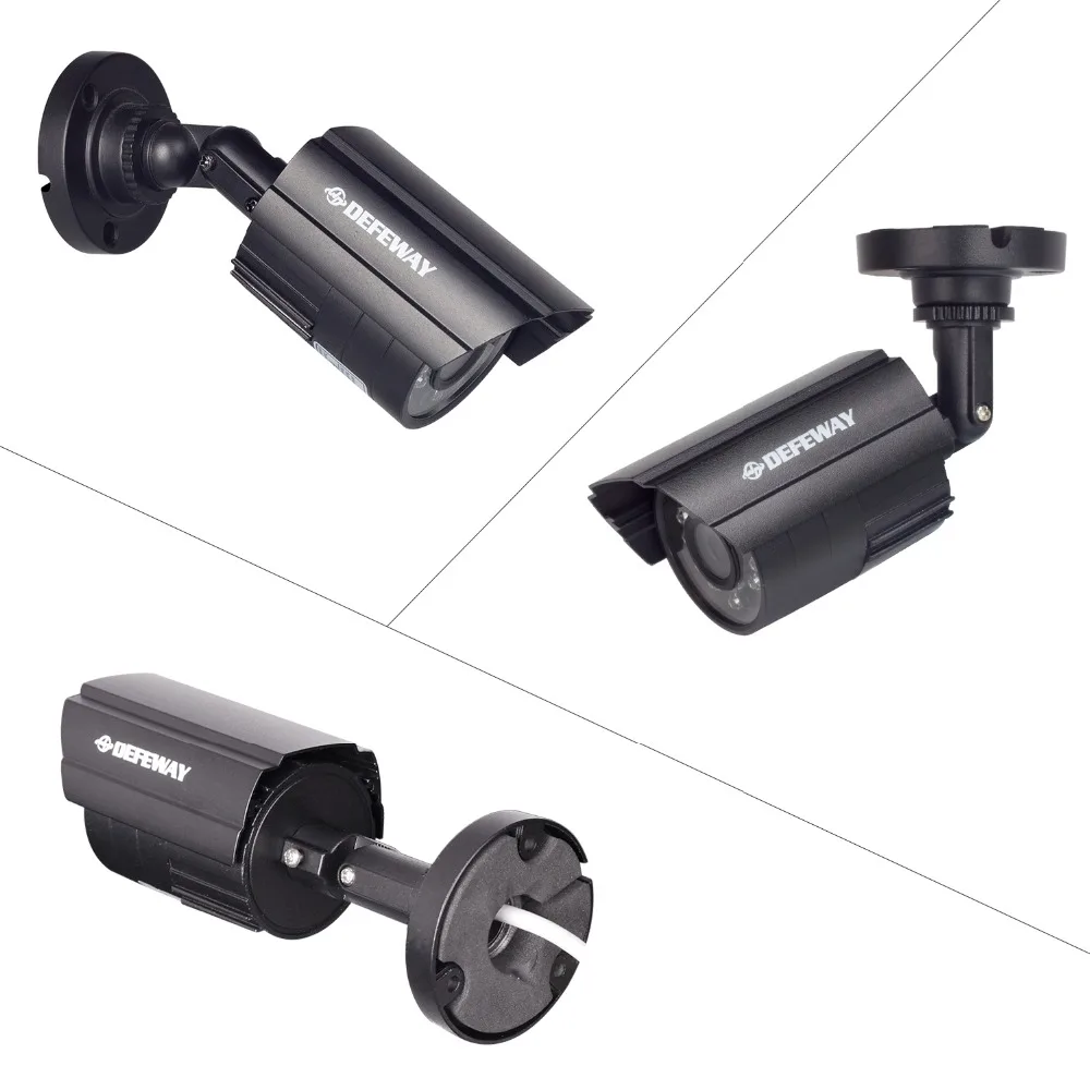 DEFEWAY HD 1080N 4 канальная система видеонаблюдения DVR KIT 2PCS 1200TVL Домашняя безопасность