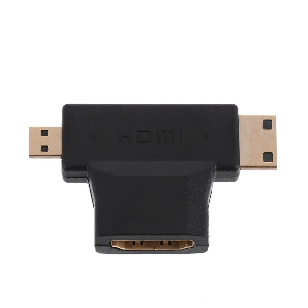 KUYiA 10 шт./лот 3 в 1 HDMI адаптер Женский к Micro / Mini Мужской разъем адаптера (не может