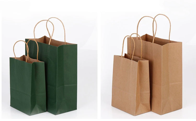 10 шт./лот высококачественный пакет из крафт-бумаги с ручками элегантные белые