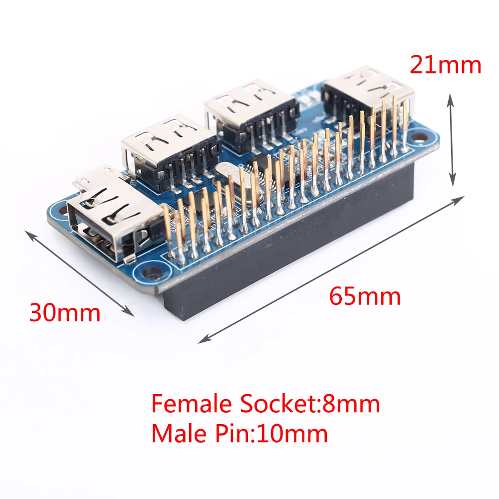 USB HUB HAT модуль для Raspberry PI Zero/Zero W/3B + к UART бортовой совместим с USB2.0/1 1 4 портами