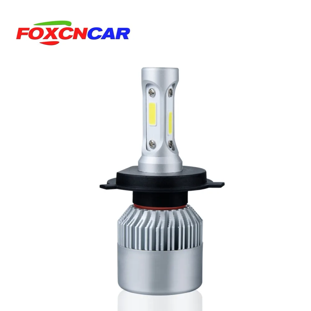Foxcncar 1 шт. H7 светодиодный H4 H11 H8 H1 H27 880 HB4 H3 HB3 12V 24V для автомобильных фар 72 Вт 8000LM