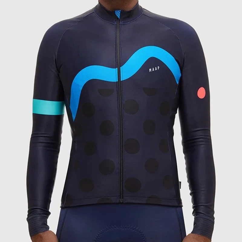 2 MAAP camisa de ciclismo M flag base LS велосипедная футболка с длинным рукавом, весна, MTB велосипедная рубашка, Мужская гоночная футболка met lange mouwen - Цвет: 2