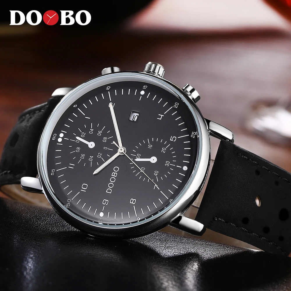 DOOBO Brand Slim Leather Mens Watches Luxury Casual Sports Movt Quartz Watch Men Clock Male Wristwatch Quartz-watch Dropshipping | Наручные
