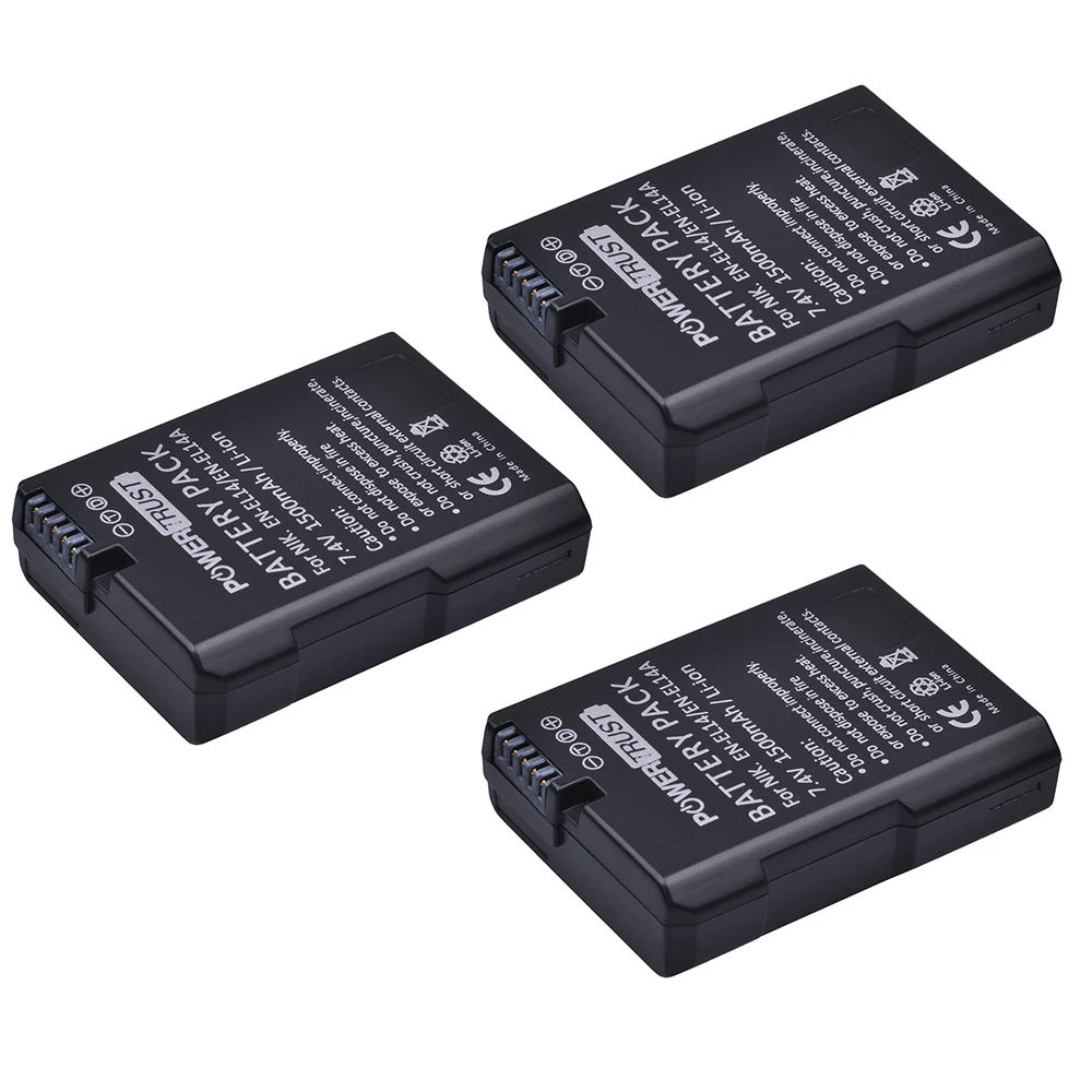 Аккумулятор PowerTrust 3x1500 мАч для Nikon D90 D300 D5300 D5200 D5100 D3300 D3200 D3100 P7100 P7200|Цифровые