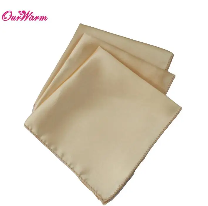 CHA 100Pcs Wedding Table Napkins 12" Square Pocket Handkerchief Satin Table Dinner Napkins for Wedding Decoration Accessories - Цвет: CHA