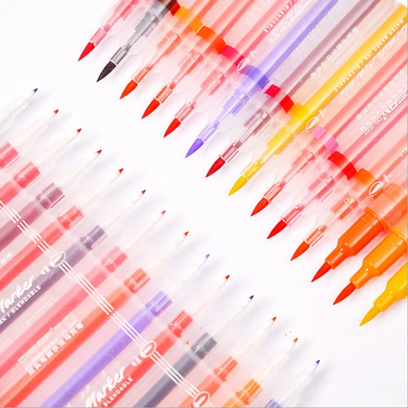 Маркер с двумя головками мягкая кисть акварельная ручка настоящая маркер ручки