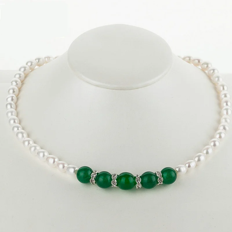 Genuine Slight flaw7-8mm AAA natural pearl necklace 100% Natural Fashion Pearl Necklace For women Free shipping | Украшения и