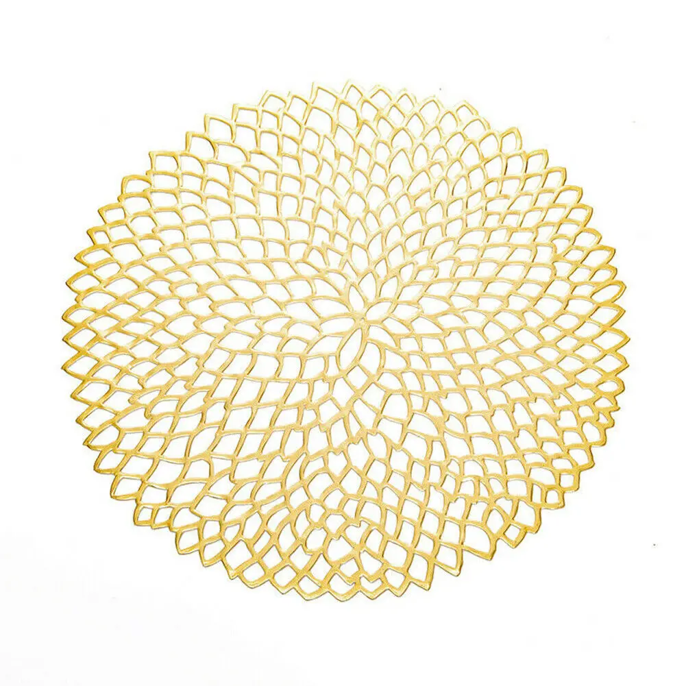 golden Абсолютно стиль Круглый Coaster пластиковые подкладки изоляционный стол Placemat Нескользящие коврики подстилка в стиле вестерна - Цвет: golden