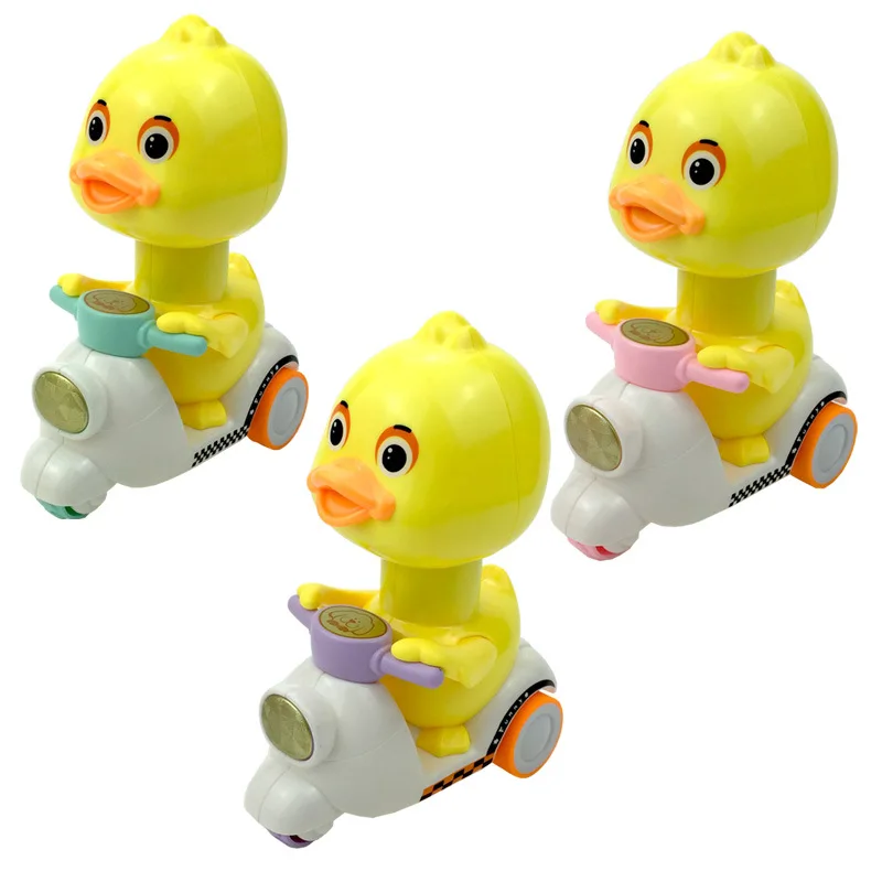 Креативное Вождение маленькая Желтая утка инерция мультфильм мотоцикл Детский