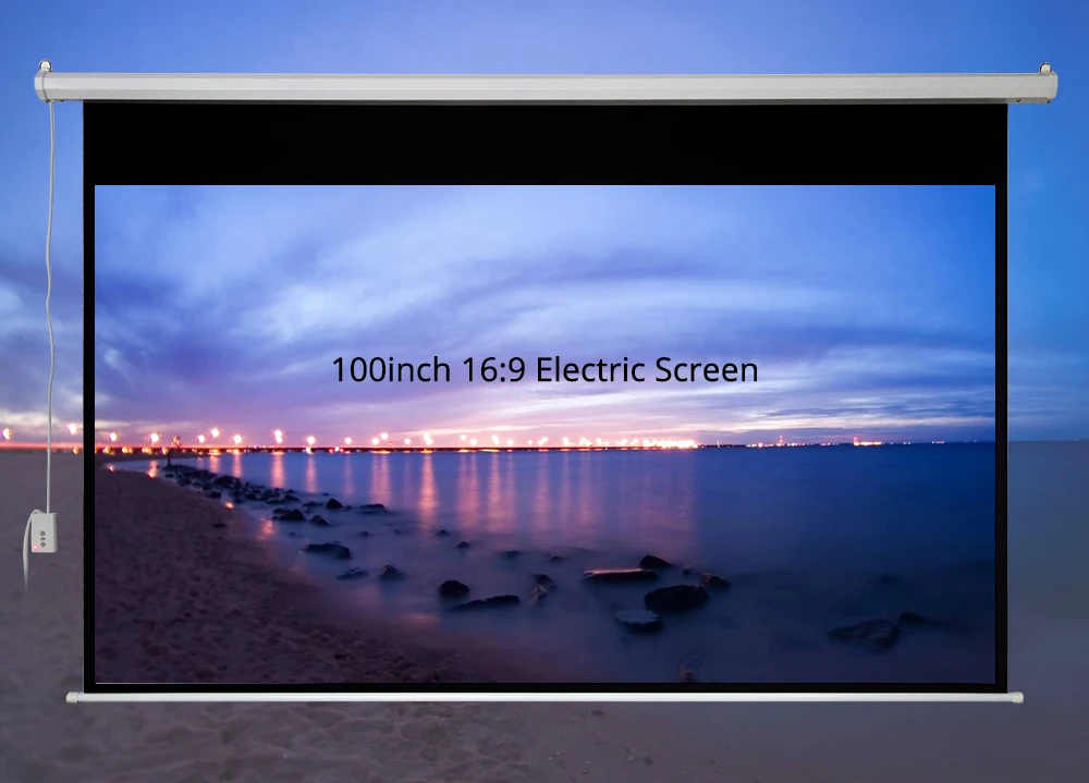 ThundeaL 100 дюймов 16:9 электрический проектор экран Домашний Кинотеатр Бизнес школа бар моторизованный светодиодный DLP проекционный экран электрический
