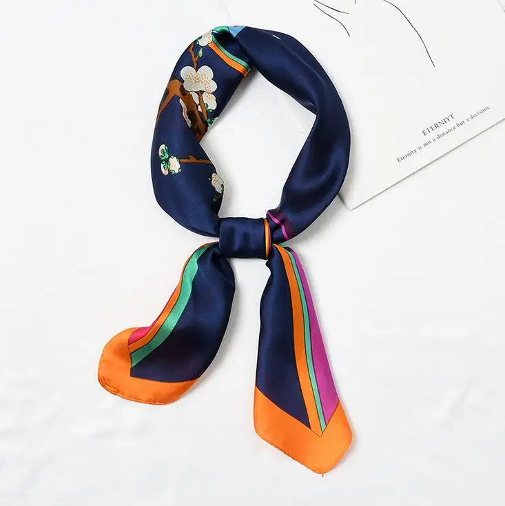 yishine 70x70cm Silk Scarf Women Flowers Geometric Prints Multifunctional Square Scarves Foulard Wrap Small Hijab 2019 New |