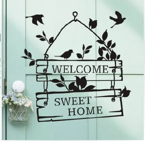 Добро пожаловать милый домашний знак для спальни/гостиной/двери/окна цитата