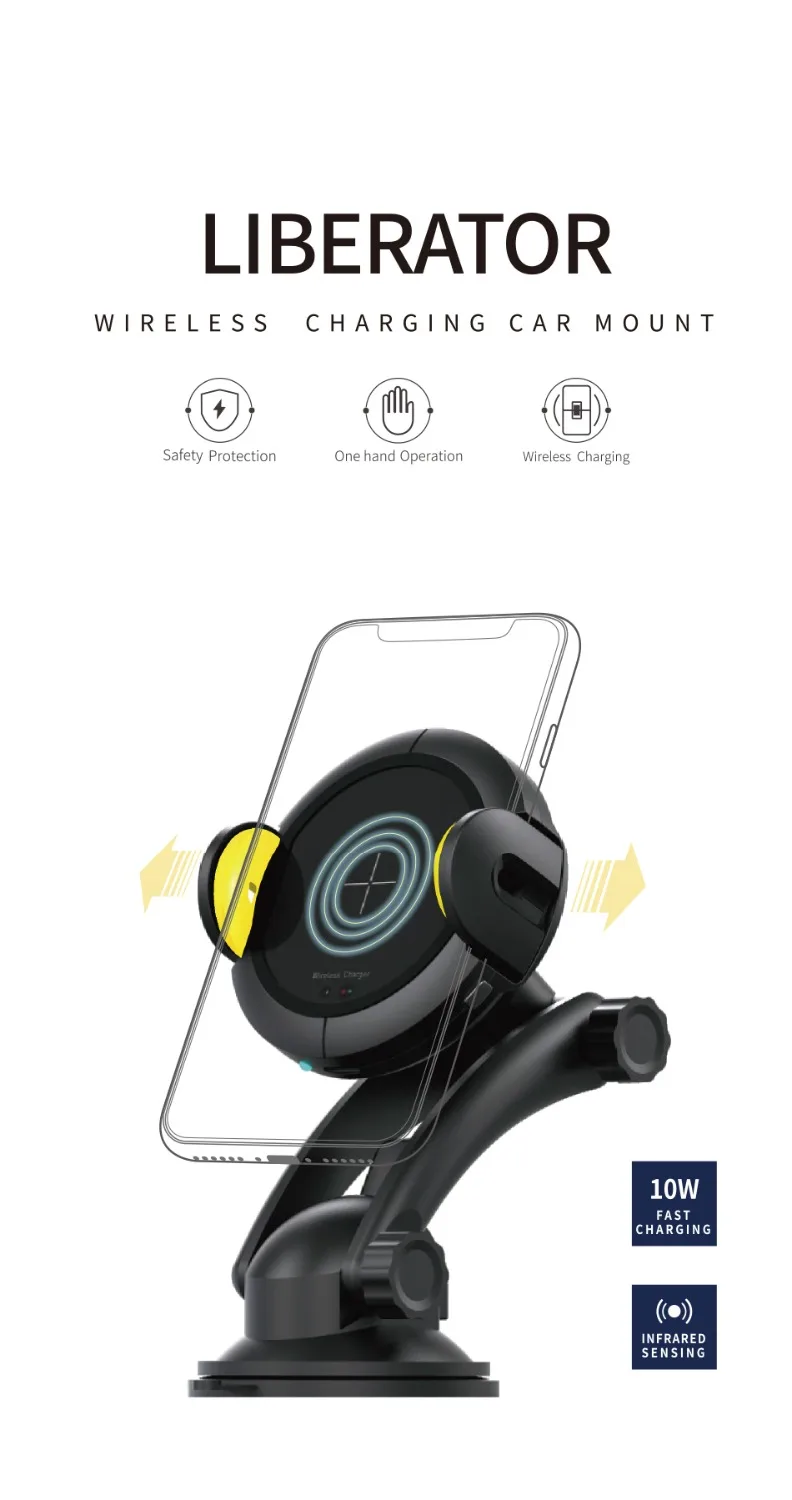 QC 3 0 Быстрая зарядка инфракрасный индукционный беспроводной зарядный держатель