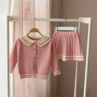baby girls clothes set sweater knitwear for girls kids cotton 2 pcs school clothing children outfits shirt short skirt suit 3t