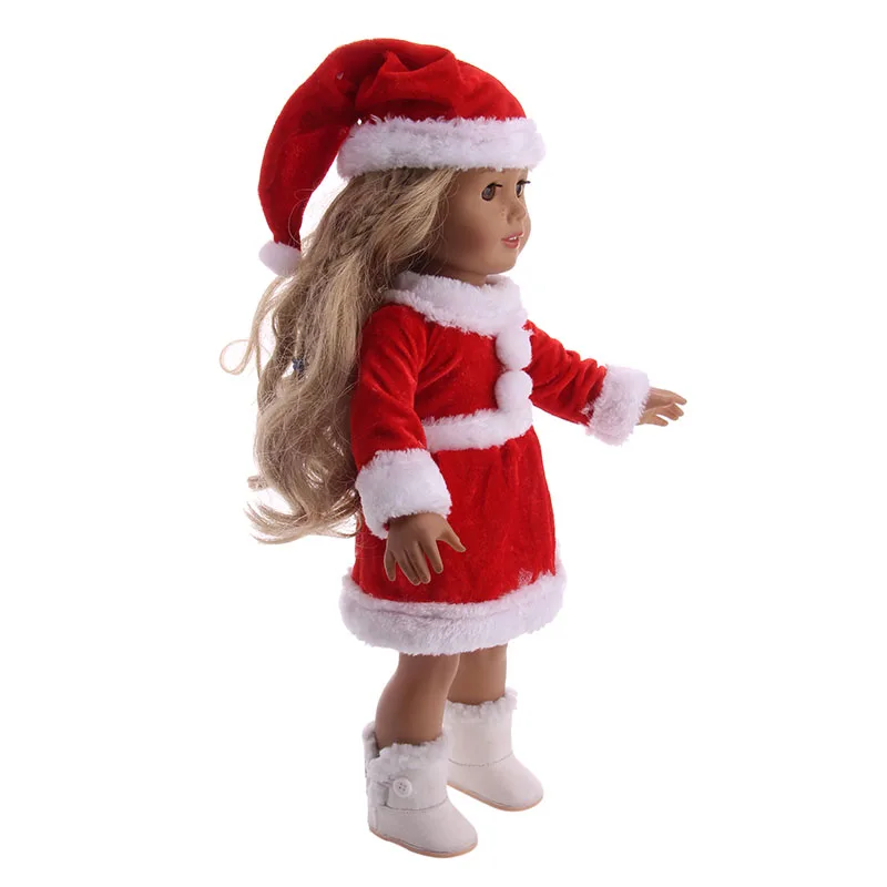 LUCKDOLL7 кукла рождественское платье подходит 18 дюймов Американский 43 см детская кукла одежда аксессуары, игрушки для девочек, поколение, подарок на день рождения