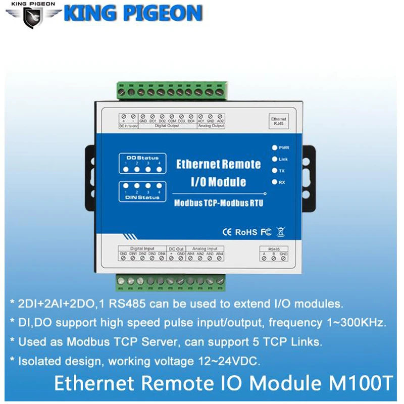 M100T Modbus TCP Ethernet удаленный IO модуль точность сбора данных для промышленного