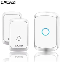 cacazi waterproof wireless doorbell 300m remote 60 chimes 5 volume 0 110db home welcome door ring bell us eu uk plug