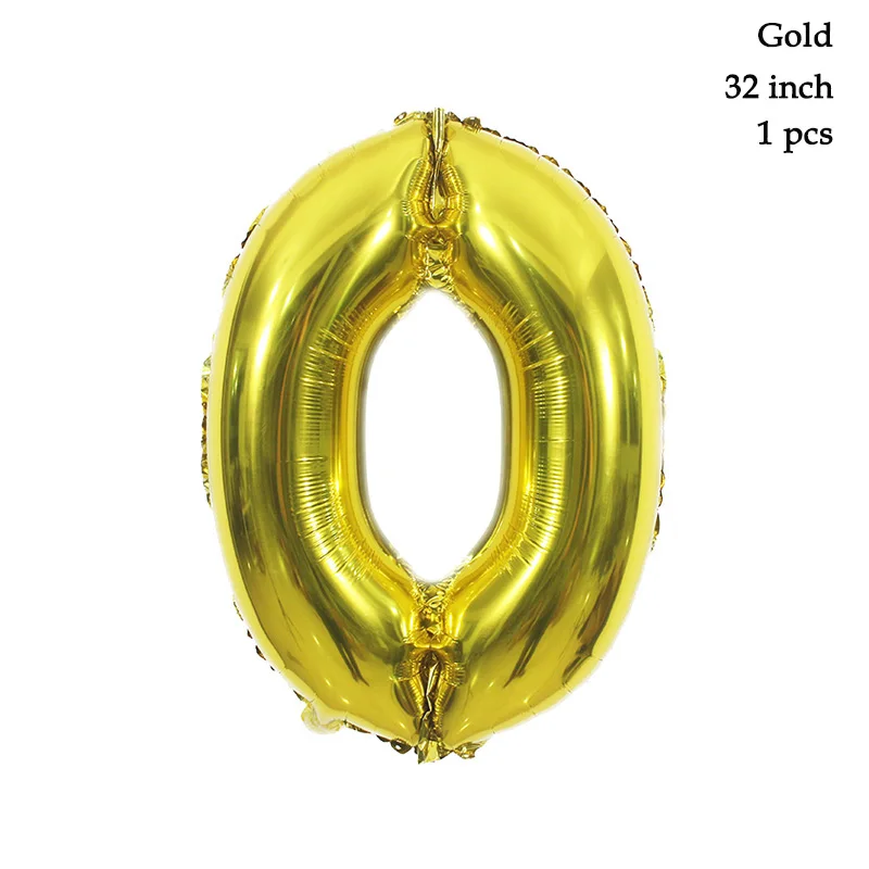 gold 0 Серебристые, черные вечерние шары на 30 дней рождения, золотые, черные, вечерние, декоративные шары на 30, 40, 50, 60, 70, вечерние шары с цифрами - Цвет: gold 0