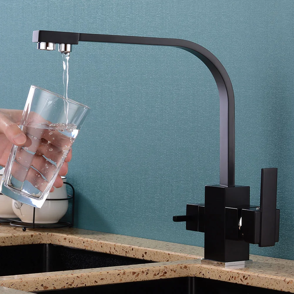 Новый стиль бежевый кухонный кран для воды Purifica с фильтруемой водой правый угол