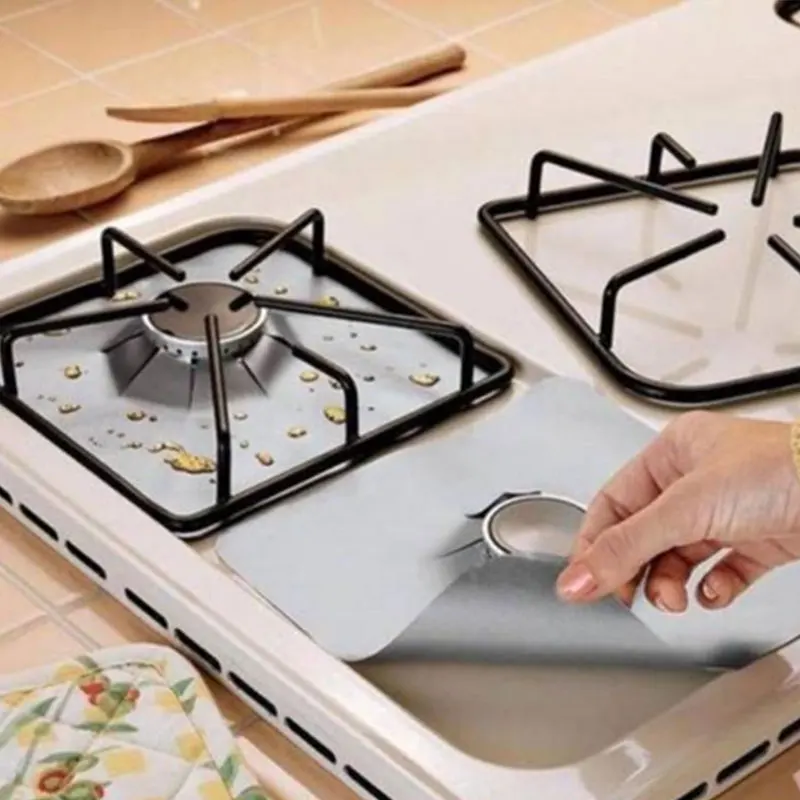 Многоразовое протекторы для плиты газовой 4 шт. защитное покрытие масла горелки |