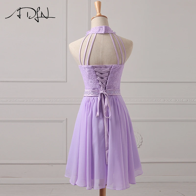 ADLN Холтер шифон А силуэт сиреневые платья кружевные для подружки невесты