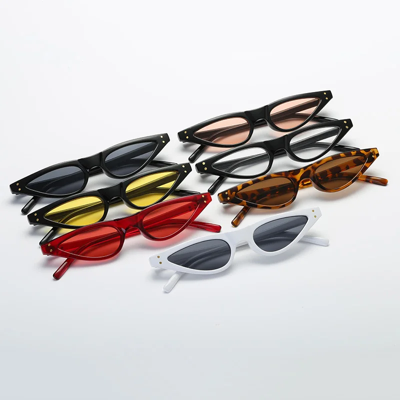 Солнцезащитные очки унисекс с плоским верхом маленькие треугольные кошачий глаз