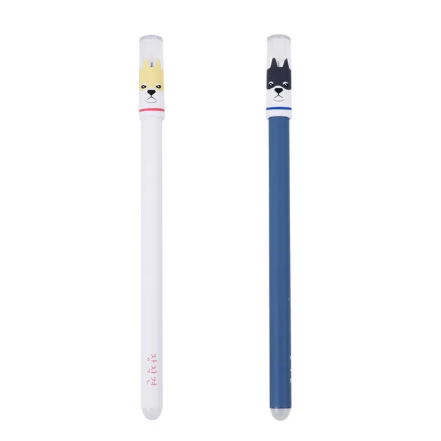 2PCS Hethrone 4 шт. качественные милые животные Кошка/Ручка гелевая с медведем скраб студенческие ручки для школы письма Kawaii ручка поставки гелевые ручки jel kalem - Цвет: 2PCS