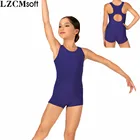 Танк для девочек LZCMsoft, одежда для балерины, детская одежда для балерины с вырезом на спине из спандекса, нейлоновая черная гимнастическая Одежда для мальчиков