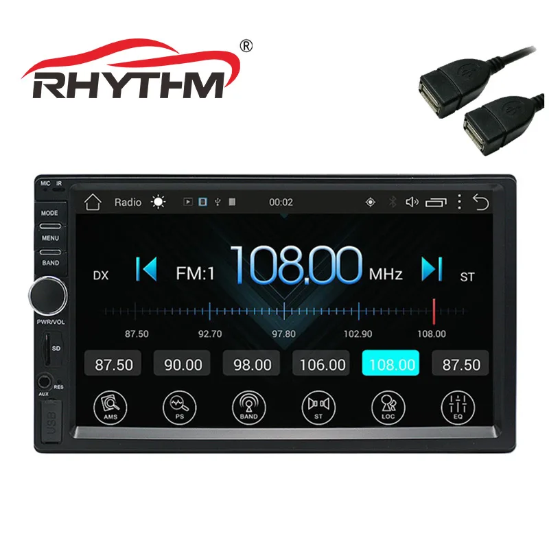 7 &quotАвто Радио bluetooth gps двойной din мультимедийный плеер android 6 0 Универсальный