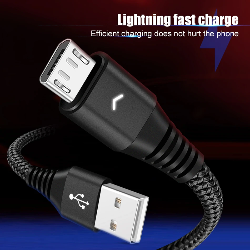 Micro USB кабель 0,3 м 1,2 м 1,8 м нейлон быстрая Синхронизация данных зарядки зарядное устройство кабель провод для Samsung Xiaomi LG мобильный телефон HTC кабели