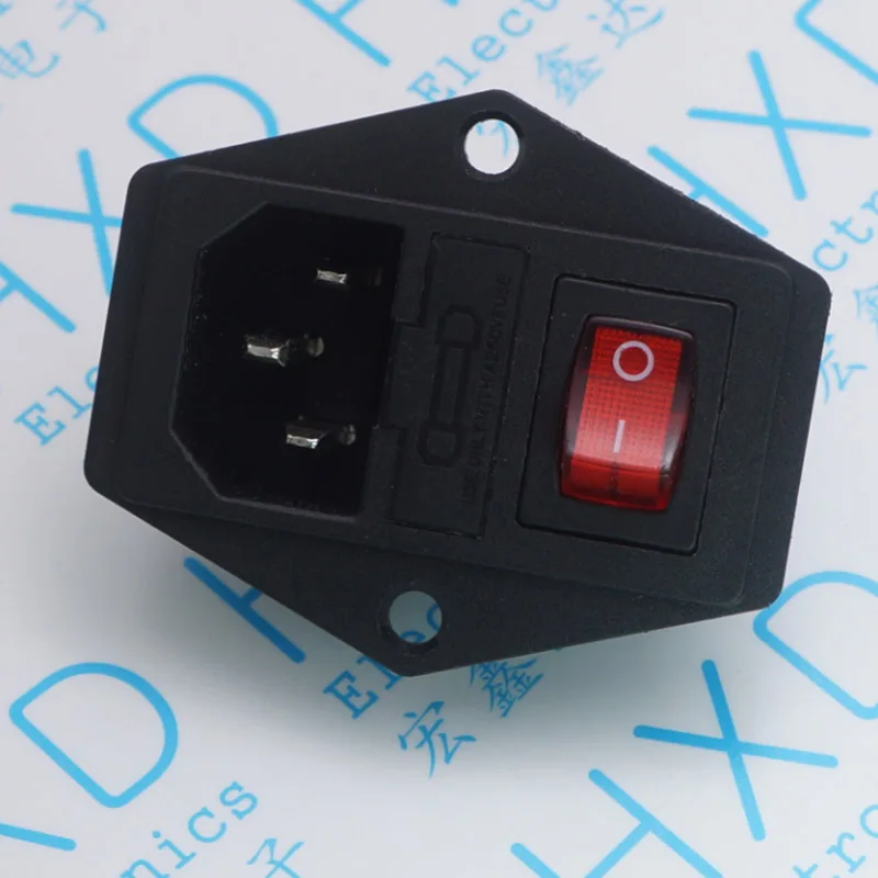 100 шт./лот выключатель питания переменного тока с лампой триадная Сетевая розетка