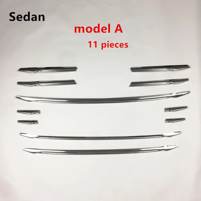 Sedan 11 pieces 1 набор, декоративная накладка на переднюю решетку автомобиля из нержавеющей стали для Audi A3 8V Sedan Hatchback Sportback-16, автомобильный Стайлинг - Название цвета: Sedan 11 pieces