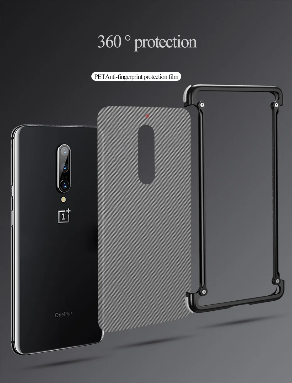 Металлический чехол с подушкой безопасности для Oneplus 7 7pro, чехол с подушкой безопасности, металлический бампер для Oneplus 6 T, чехол