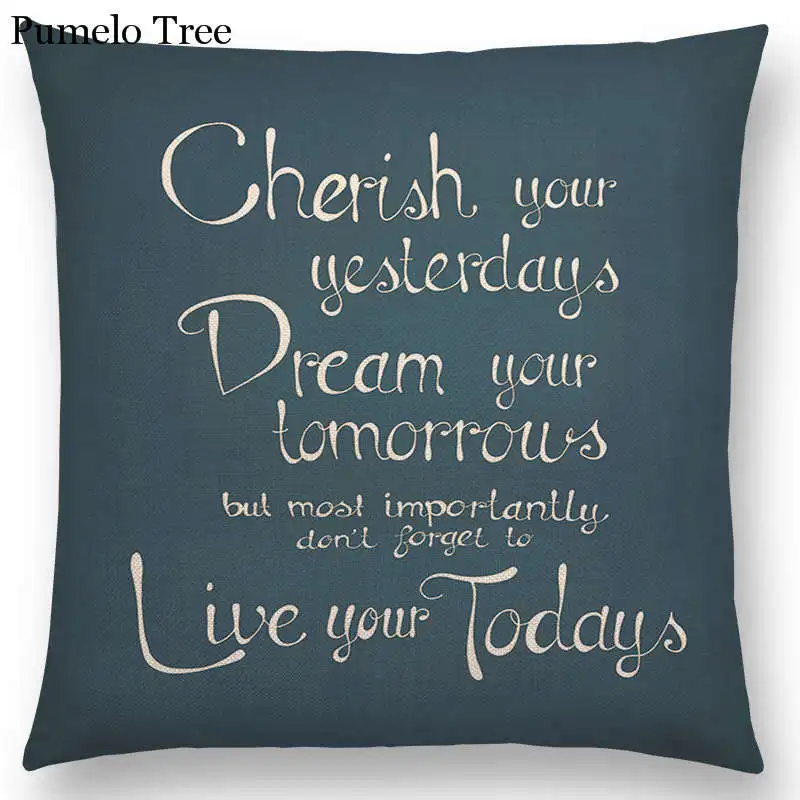 Hot Sale Decorative Letters Meaningful Short Sentences Proverb Gorgeous Words Interesting Cushion Cover Sofa Throw Pillow Case | Дом и сад