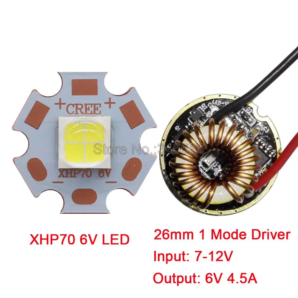 Cree XHP70 6 в холодный белый нейтральный белый теплый белый высокой мощности Светодиодный излучатель 16 мм 20 мм Медь PCB+ 1 режим или 5 режимов драйвер - Испускаемый цвет: 20mm 26mm 1Mode