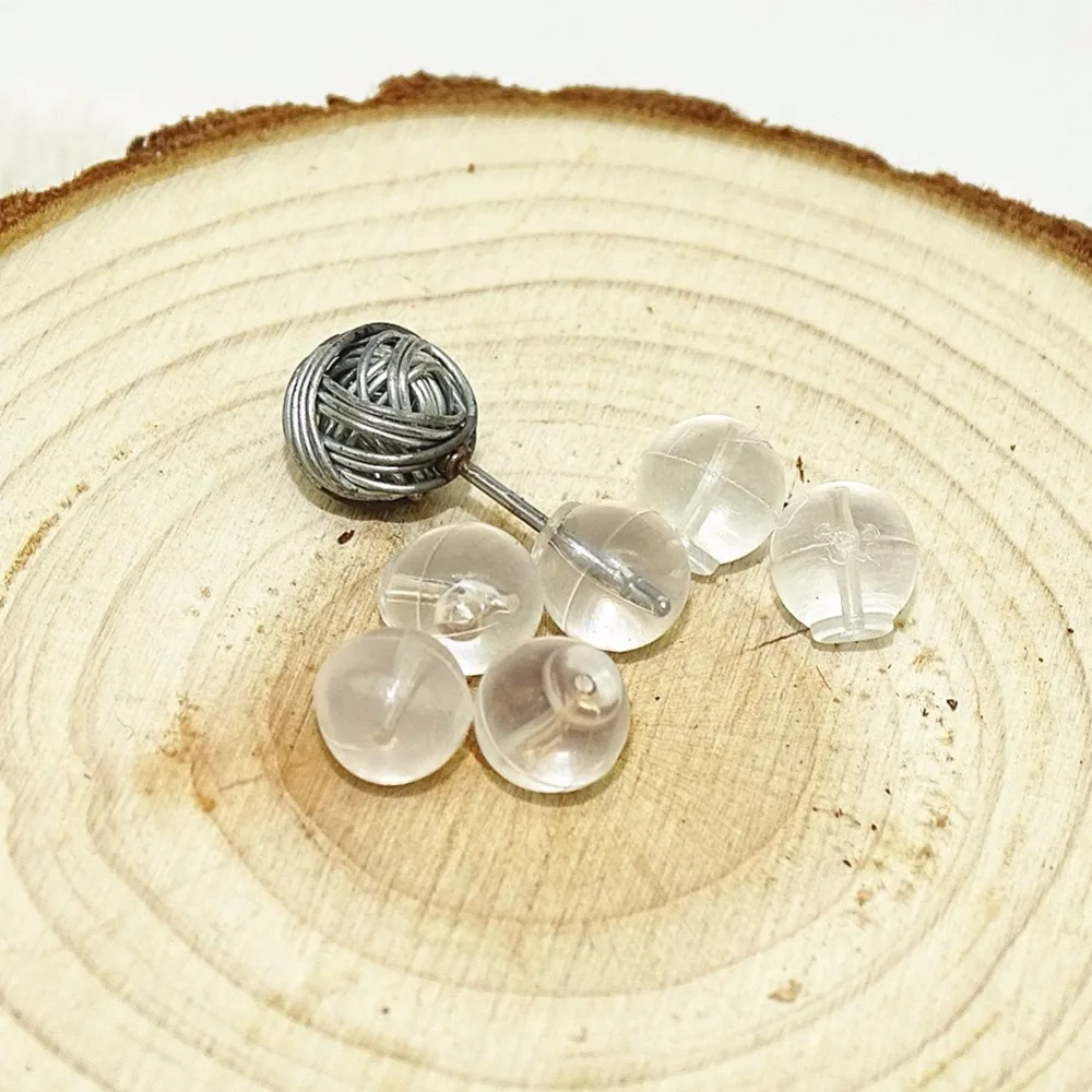 Серьги ювелирные аксессуары Прозрачная силиконовая цилиндрическая пуля