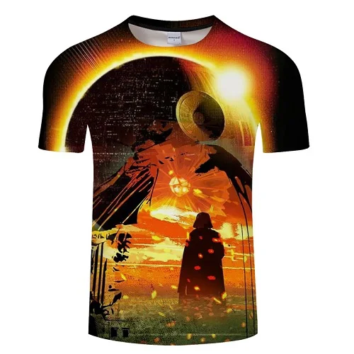 Оранжевый Популярная летняя модная футболка Star Wars, мужские топы высокого качества, футболки на заказ, Мужская футболка с принтом, одежда азиатского размера, футболка S-6XL - Цвет: Оранжевый