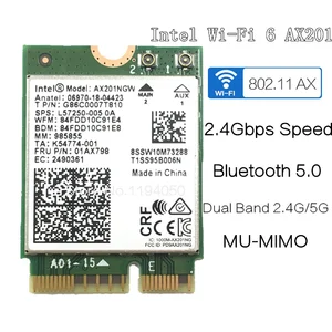 Intel Wi-Fi 6 AX201 Bluetooth 5,0 Dual Band 2,4G5G Wireless NGFF Button E CNVi Wifi Card AX201NGW 2,4 ГГц5G hz 802.11ac  ax