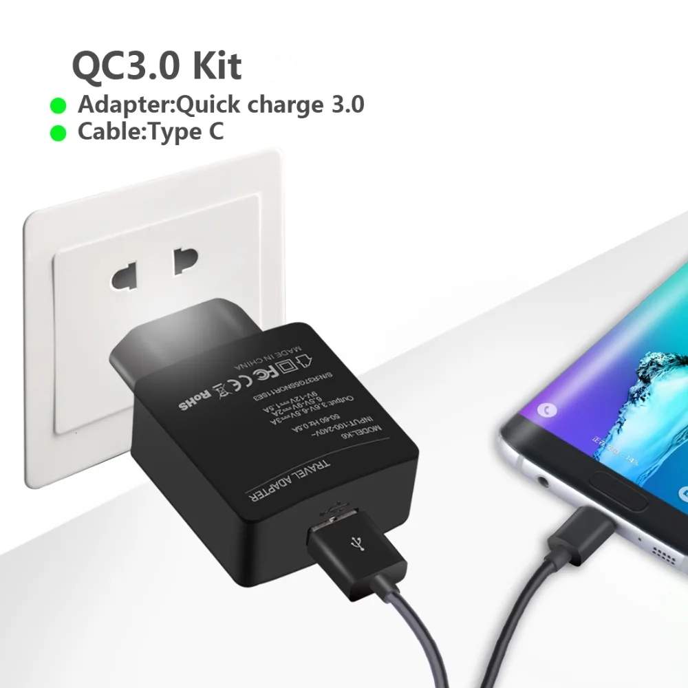Itian Quick Charge 3.0 путешествия Зарядное устройство с USB 3.1 Тип C кабель для Nintendo