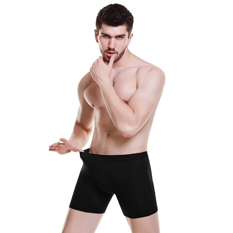 4 шт./лот хлопковые боксеры с длинными ножками мужское нижнее белье для геев Cueca