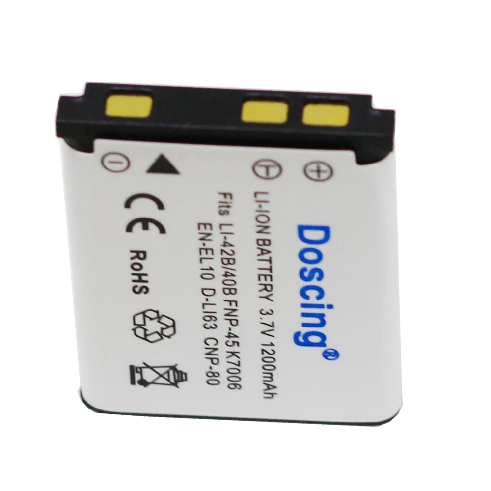Аккумуляторная батарея Doscing 2 шт. для моделей DLI63 DLI108 NP80 CNP80 K7006