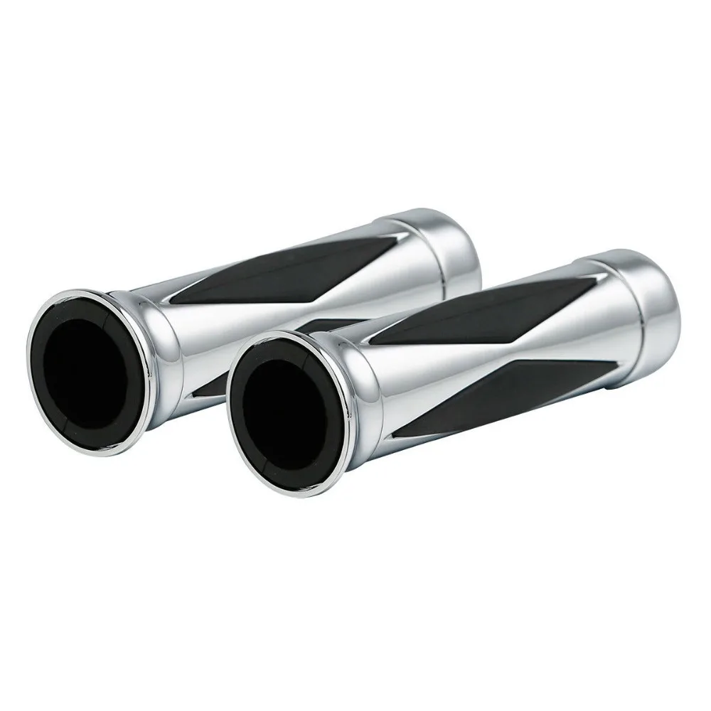 

Chrome Motorcycle 1" 25mm Handlebar Hand Grips For Harley Yamaha Suzuki Honda Kawasaki