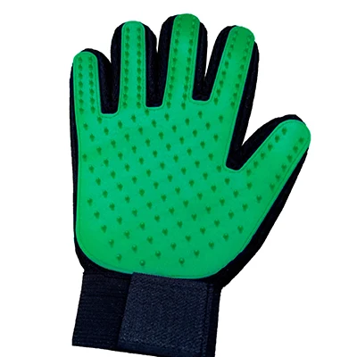 green Силиконовая перчатка для ухода за домашними животными, перчатка для ухода за кошками, эффективная перчатка для ухода за домашними животными, перчатка для чистки ванны и массажа, перчатка для удаления волос для домашних животных - Цвет: green