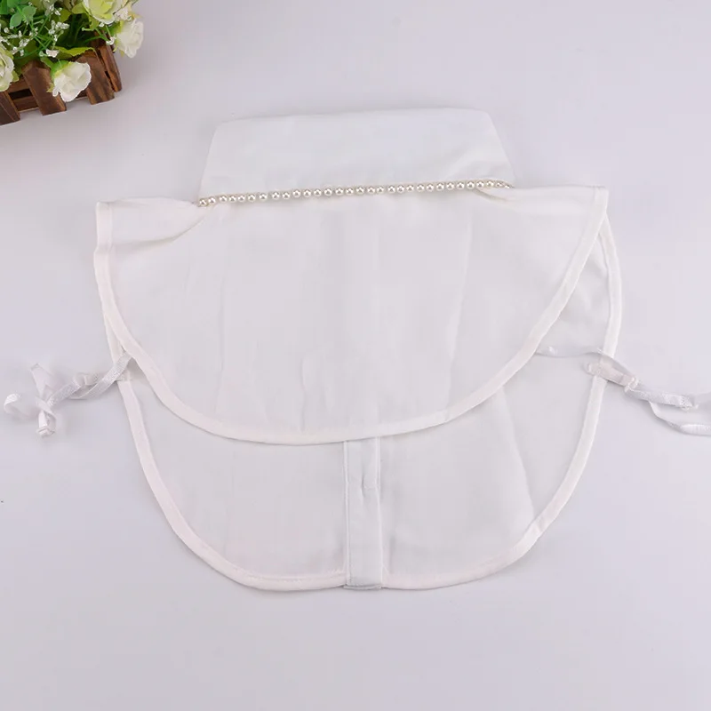Women fake Collar Элегантный женский полусвитер, рубашка, искусственный воротник, Питер Пэн, жемчуг, бисер, ложный съемный воротник, шифоновая блузка с лацканами, топы, аксессуары - Цвет: Women fake Collar